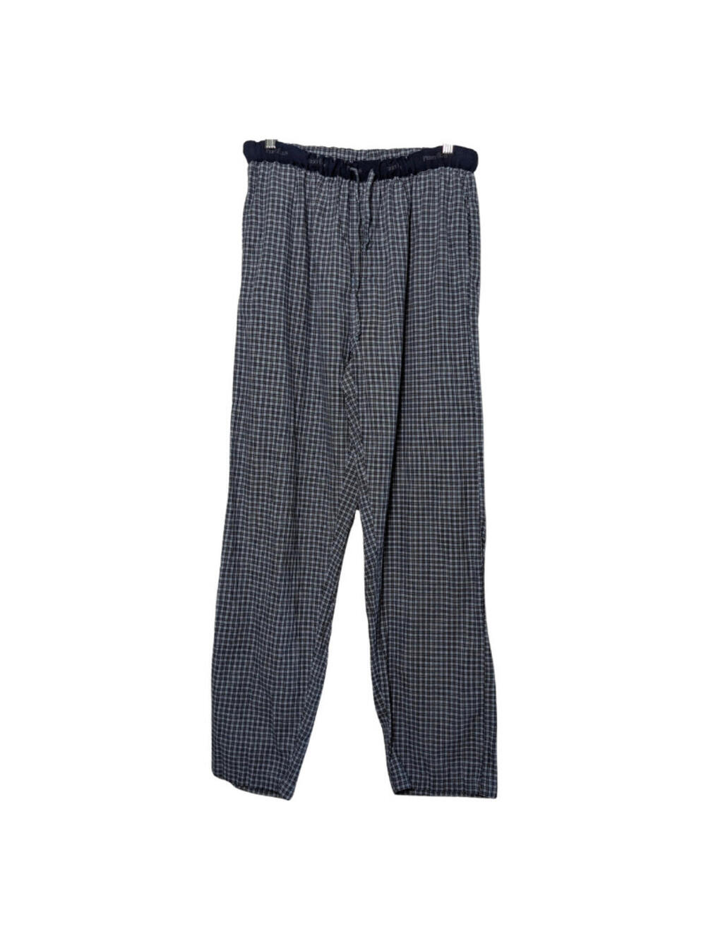 Perry Ellis Men's Portfolio Plaid Pajama Pants, Blue, Size Medium, Cotton